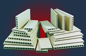 Image mutiple stacked Cordierite Hollow Core Kiln Shelves